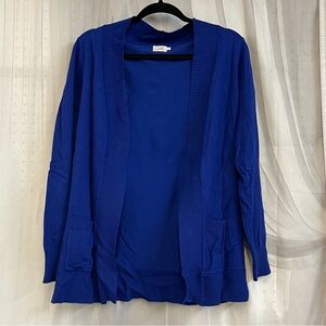 Cielo Royal Blue Open Front Cardigan Professional Sophisticated Viscose L Large